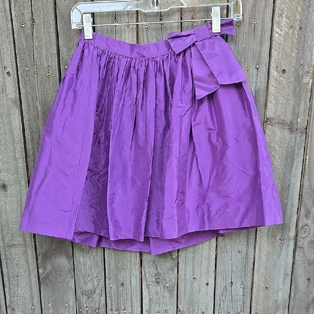 Oscar De La Renta Purple  Skirt with Bow Detail
